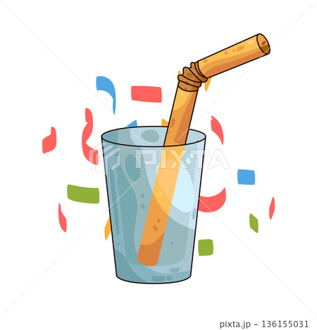 illustration of drink straw  136155031