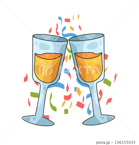 illustration of Clinking glasses illustration of Clinking glasses 136155035