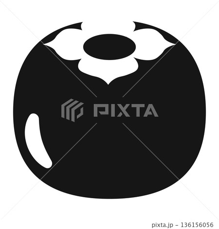Simple Black Silhouette of a Whole Persimmon Fruit Icon Vector Graphic Design Element Simple Black Silhouette of a Whole Persimmon Fruit Icon Vector Graphic Design Element 136156056