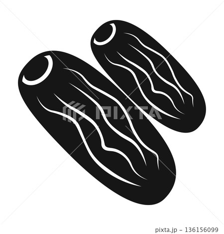 Two Dates Fruit Silhouette Icon for Healthy Snacks and Mediterranean Cuisine Two Dates Fruit Silhouette Icon for Healthy Snacks and Mediterranean Cuisine 136156099