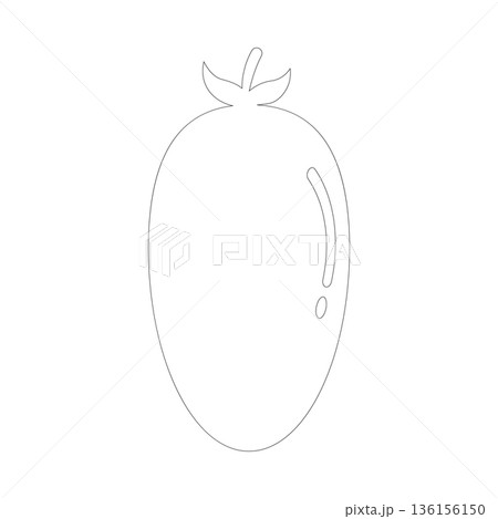 Outline drawing of a ripe jujube fruit with a stem and leaves on a white background Outline drawing of a ripe jujube fruit with a stem and leaves on a white background 136156150