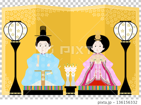 ひな祭りのイラストセット 136156332