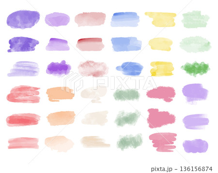 Big set of colorful watercolor stains 136156874
