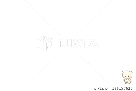 社内資料に使える 右下ワンポイントの やさしい動物イラスト（確認中です） 136157620
