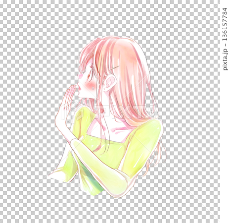 臉紅的女子拒絕,驚訝,冒汗,側臉 臉紅的女子拒絕,驚訝,冒汗,側臉 136157784