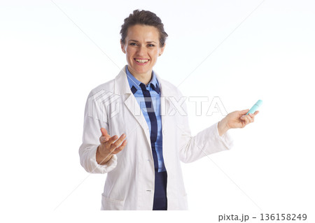 Doctor Explaining New Medical Treatment or Device 136158249