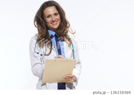 Confident Doctor with Clipboard Portrait Confident Doctor with Clipboard Portrait 136158369