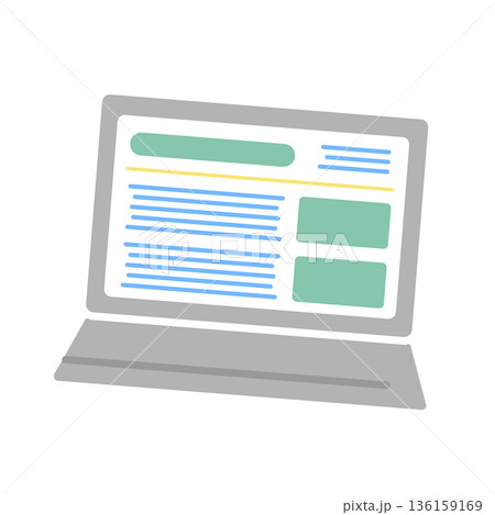 ノートパソコン　イラスト 136159169
