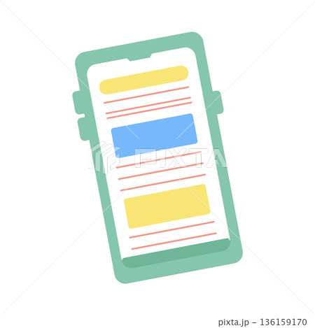 カラフルなスマートフォン イラスト カラフルなスマートフォン イラスト 136159170