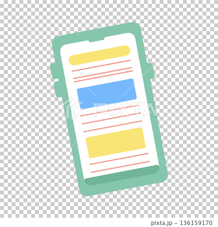 色彩繽紛的智慧型手機插圖 136159170