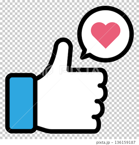A vector icon of a thumbs-up with a heart speech bubble that can be used for reactions and ratings on social media A vector icon of a thumbs-up with a heart speech bubble that can be used for reactions and ratings on social media 136159187