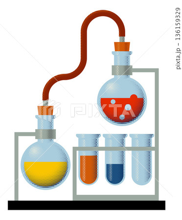 Science Experiment Retro Vintage Icon Illustration 136159329