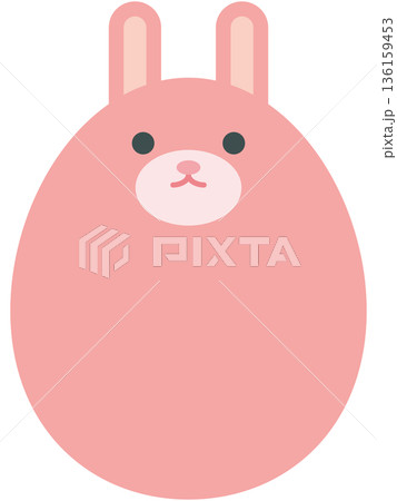 うさ耳付きのかわいいイースターエッグのイラスト(ピンク) うさ耳付きのかわいいイースターエッグのイラスト(ピンク) 136159453