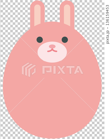 うさ耳付きのかわいいイースターエッグのイラスト(ピンク) うさ耳付きのかわいいイースターエッグのイラスト(ピンク) 136159453