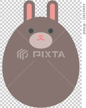 うさ耳付きのかわいいイースターエッグのイラスト(茶色) うさ耳付きのかわいいイースターエッグのイラスト(茶色) 136159454