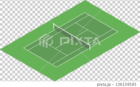 Isometric standard tennis court 136159585