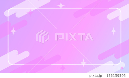 ゆめかわいい紫のメンフィス風フレーム背景 16:9 ゆめかわいい紫のメンフィス風フレーム背景 16:9 136159593