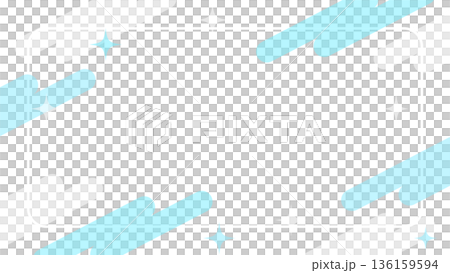 ゆめかわいい水色のメンフィス風フレーム背景 16:9 136159594