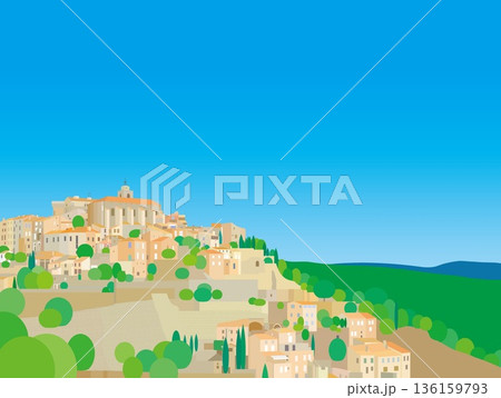 ゴルド gordes プロヴァンス provence フランス france 春風景 ゴルド gordes プロヴァンス provence フランス france 春風景 136159793