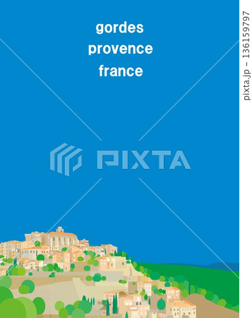 ゴルド　gordes　プロヴァンス　provence　フランス　france　春風景 136159797
