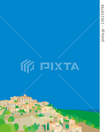 ゴルド　gordes　プロヴァンス　provence　フランス　france　春風景 136159798