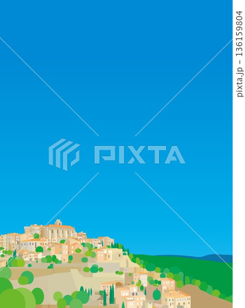ゴルド　gordes　プロヴァンス　provence　フランス　france　春風景 136159804