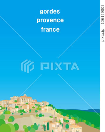 ゴルド　gordes　プロヴァンス　provence　フランス　france　春風景 136159805