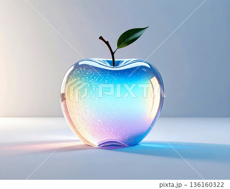 カラフルなガラスのリンゴ 136160322