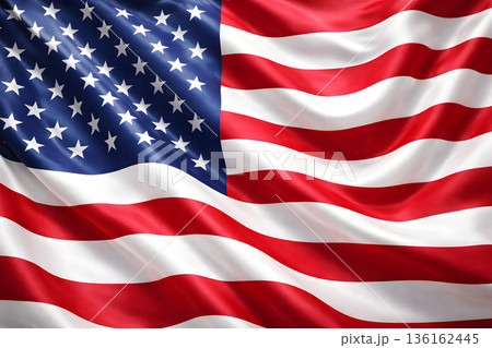 はためくアメリカの国旗のコンセプト背景素材 136162445