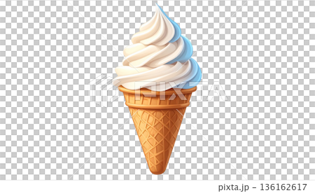 可愛的卡通軟冰淇淋向量圖 136162617