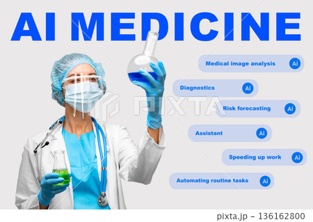 Exploring AI medicine with a lab technician at work Exploring AI medicine with a lab technician at work 136162800
