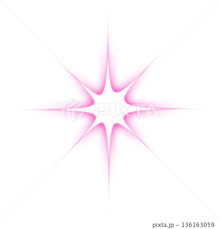 鮮やかなピンク色の強い光のエフェクト 136163059