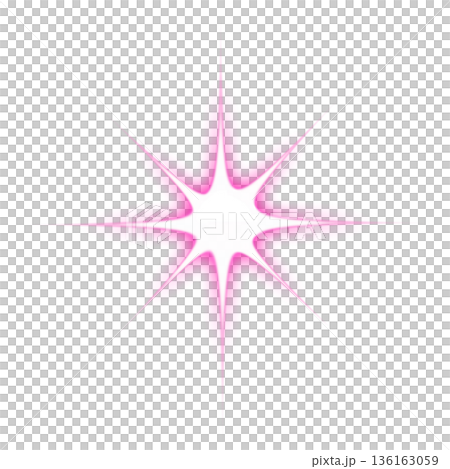 鮮やかなピンク色の強い光のエフェクト 136163059