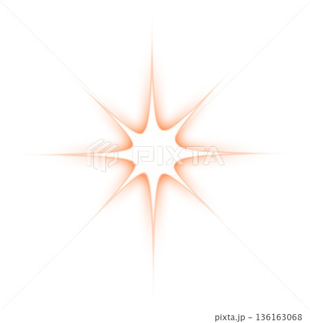 オレンジ色の強い光のエフェクト 136163068