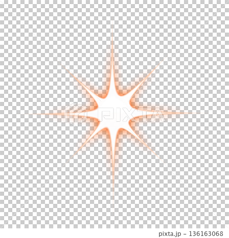 オレンジ色の強い光のエフェクト 136163068