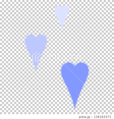 薄い青色のかわいいハートのマーク 136163571