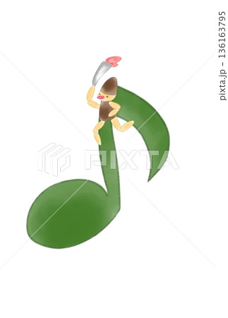 聖火ランナーの付いた音符 136163795