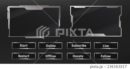 Futuristic ui HUD frames and tech buttons set Futuristic ui HUD frames and tech buttons set 136163817