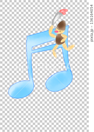 帶有火炬傳遞者的音符 136164054