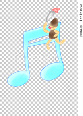 帶有火炬傳遞者的音符 136164058