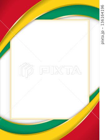 vertical frame and border with Guinean flag 136164196
