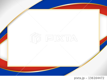 horizontal frame and border with Russian flag 136164472