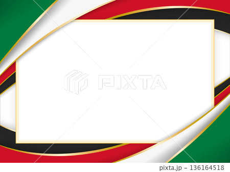 horizontal frame and border with Kuwaiti flag 136164518