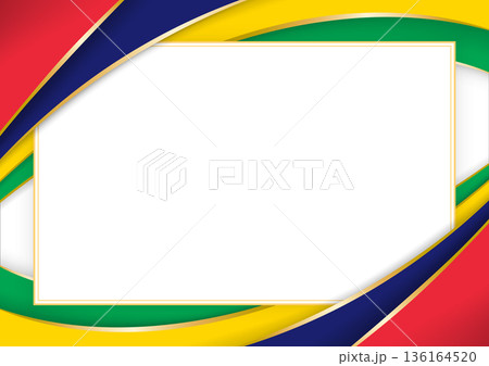 horizontal frame and border with Mauritian flag 136164520