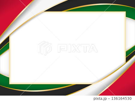 horizontal frame and border with Sudanese flag 136164530