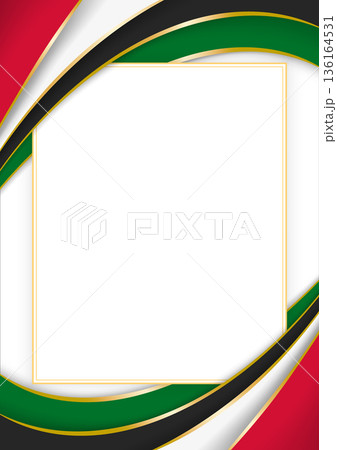 vertical frame and border with Sudanese flag vertical frame and border with Sudanese flag 136164531