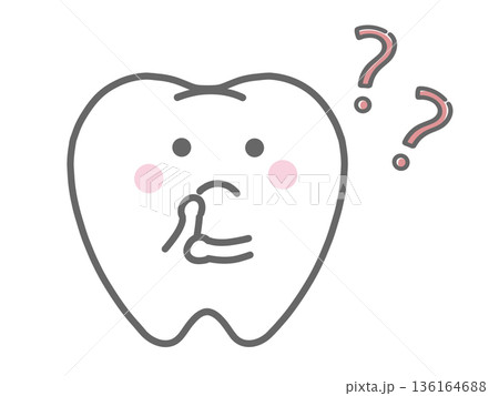 考えている歯のキャラクター 136164688