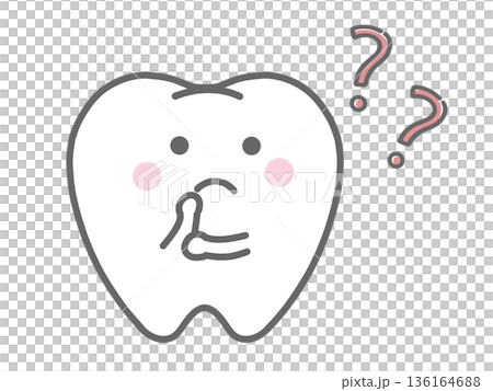 考えている歯のキャラクター 136164688