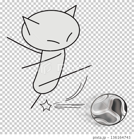 サッカー!シュートした猫 サッカー!シュートした猫 136164743