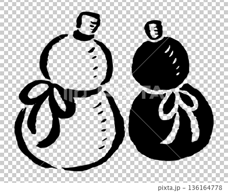 Simple gourd, hand-drawn brush strokes, single-color line drawing Simple gourd, hand-drawn brush strokes, single-color line drawing 136164778
